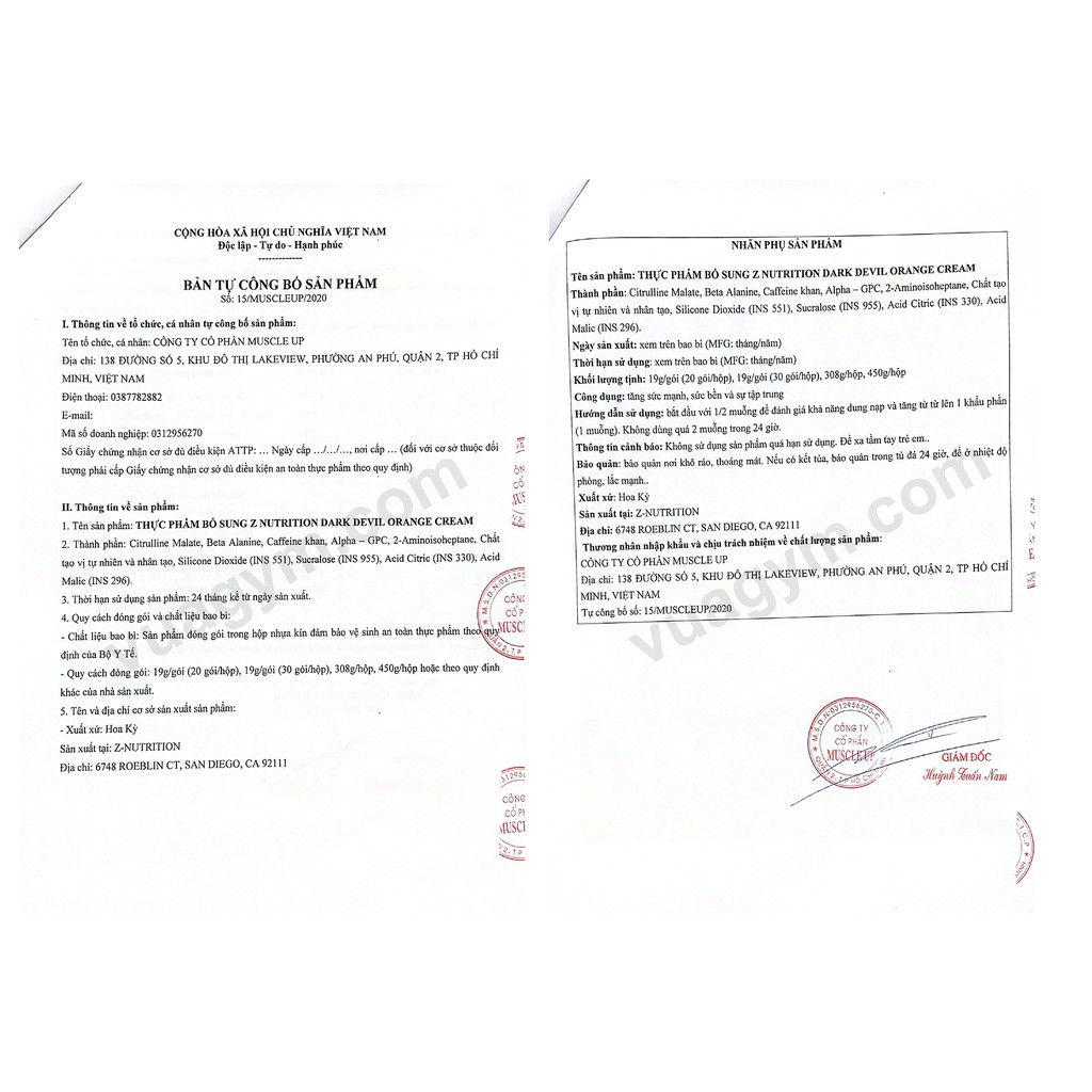 Bột Z Nutrition - Dark Devil  - Tăng Cường Năng Lượng & Hiệu Suất Tập Luyện, Chính Hãng