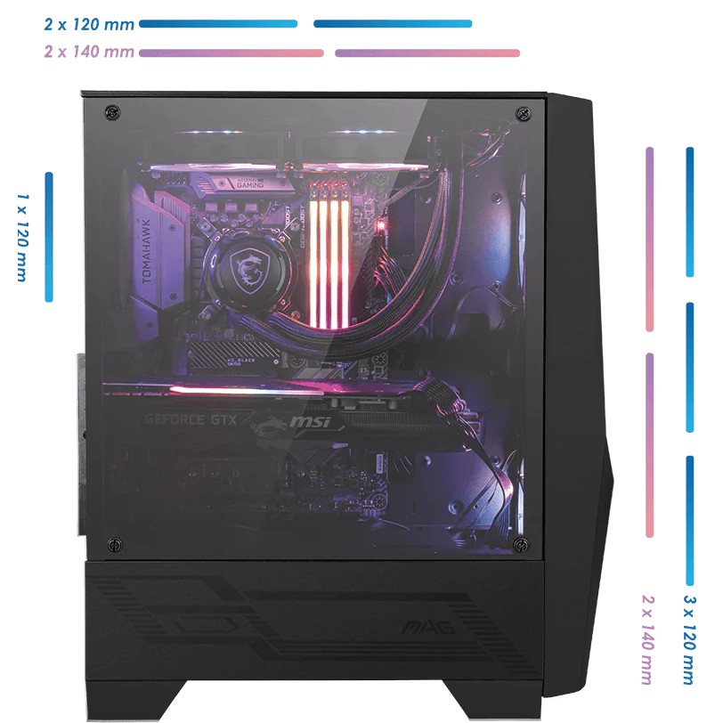 Thùng máy Case MSI MAG FORGE 100R Mid Tower Hàng Chính Hãng