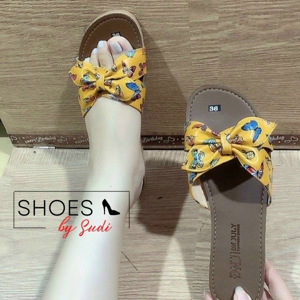 Lê nữ quai nơ chéo đủ màu đơn giản thời trang cho nữ mỏng nhẹ dép đi trong nhà , du lịch SUDI - SD025_AJA