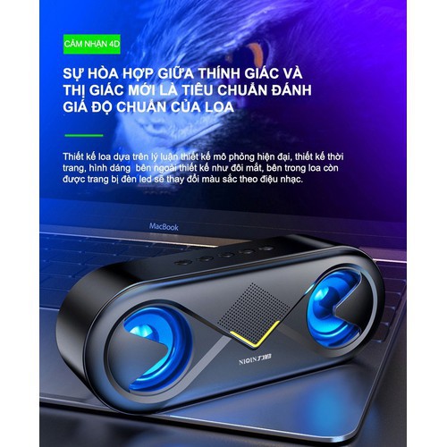 Loa Bluetooth S6 Âm Thanh HiFi 4D, Âm Trầm Siêu Bass Toàn Dải Kết Hợp Đèn Nháy Led