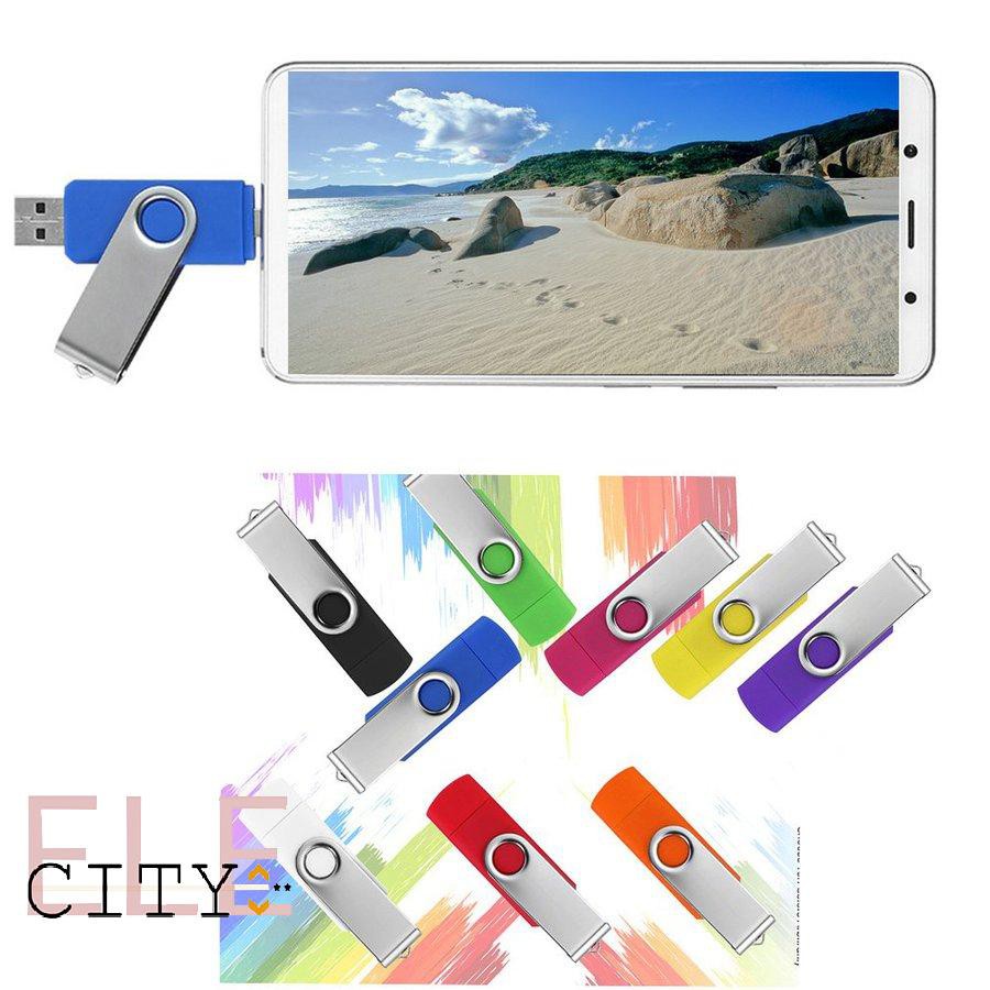 ✨ELE✨Dual Use USB Flash Drive Zinc Alloy OTG Phones Pendrive USB Memory Stick