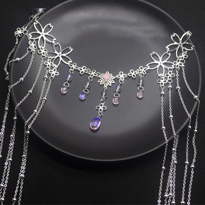 Trâm Cài Tóc Đính Đá Tua Rua Phong Cách Cổ Điển