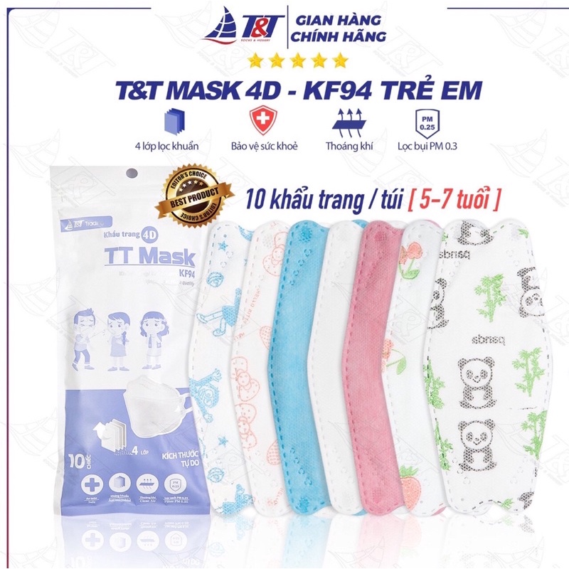 Khẩu trang KF94 TRẺ EM có 2 độ tuổi. COMBO 50 cái và 10 cái | BigBuy360 - bigbuy360.vn