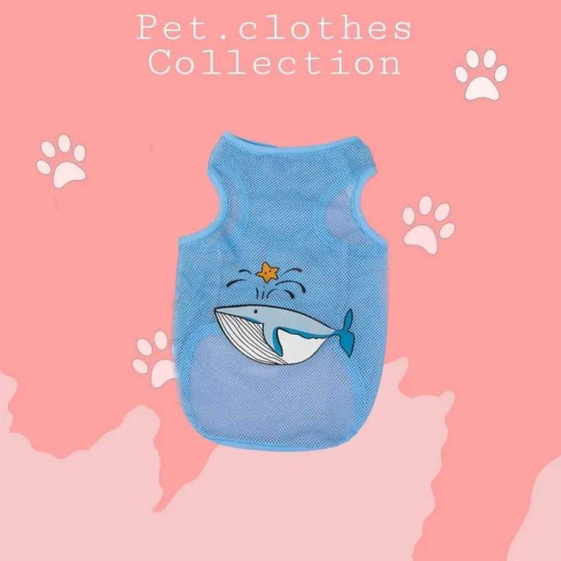 PET.CLOTHES Áo ba lỗ lưới dễ thương cho chó mèo