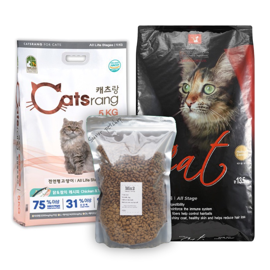 Thức ăn hạt cho mèo 1kg MIX CATSRANG CATSEYE - Túi zip