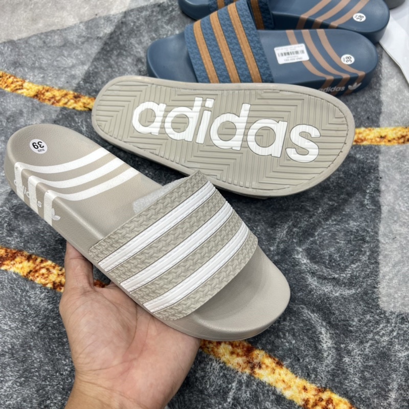 Dép Nam Cao Cấp full box -  Dép Quai Ngang Adidass Có Hộp Tặng Kèm
