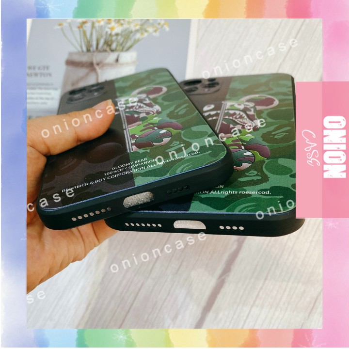 Ốp lưng iphone viền vuông hình GẤU XANH ĐEN siêu cute 6s plus/6/7/7plus/8/8plus/x/xs/xsmax/11/11pro/11promax/12/12promax