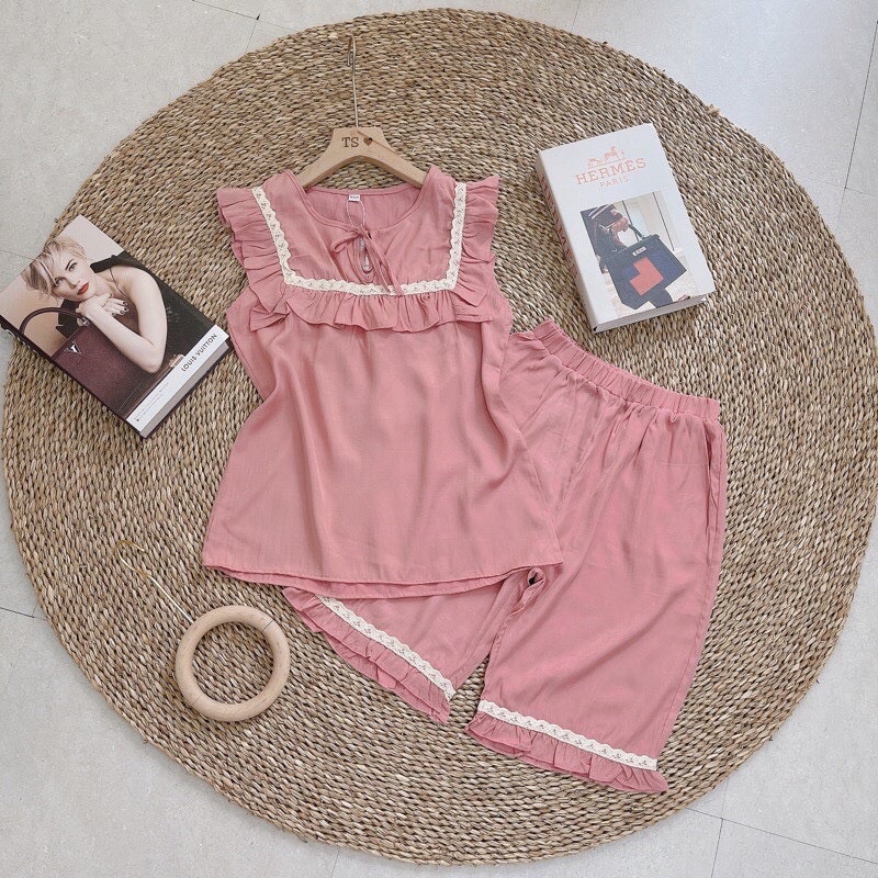 BN101 - BỘ NỮ CỔ VUÔNG VIỀN REN 4 MÀU | BigBuy360 - bigbuy360.vn