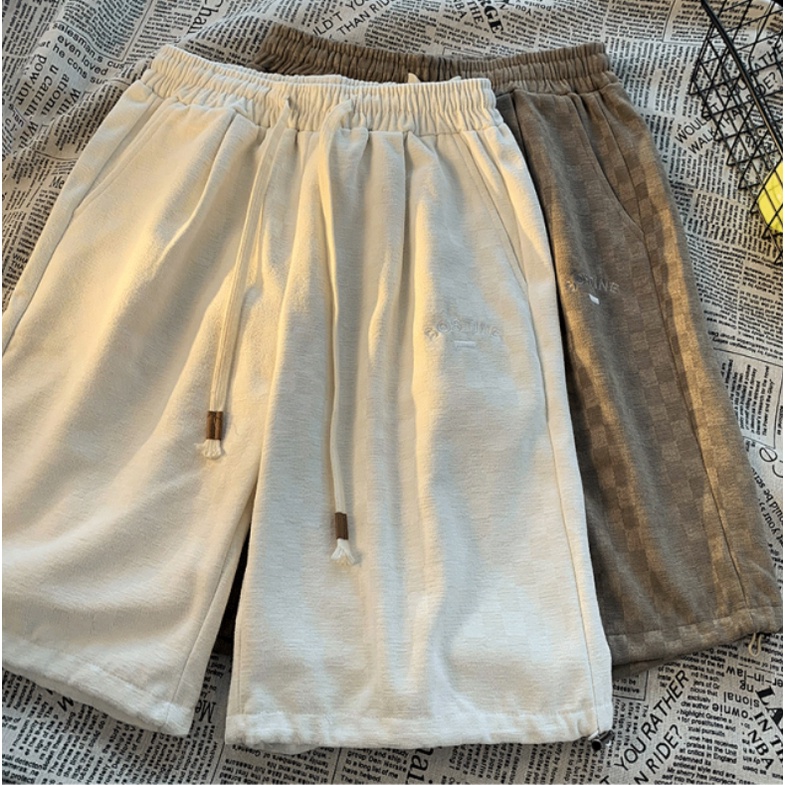 Quần Thể Thao Ngắn Màu Trơn Có Dây Rút Phong Cách Hàn Quốc Thời Trang Unisex