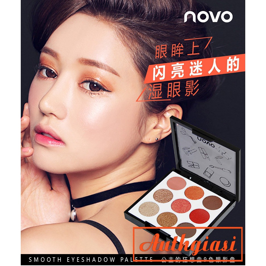 Bảng phấn mắt Novo Smooth Secret 9 ô tròn màu cực xinh