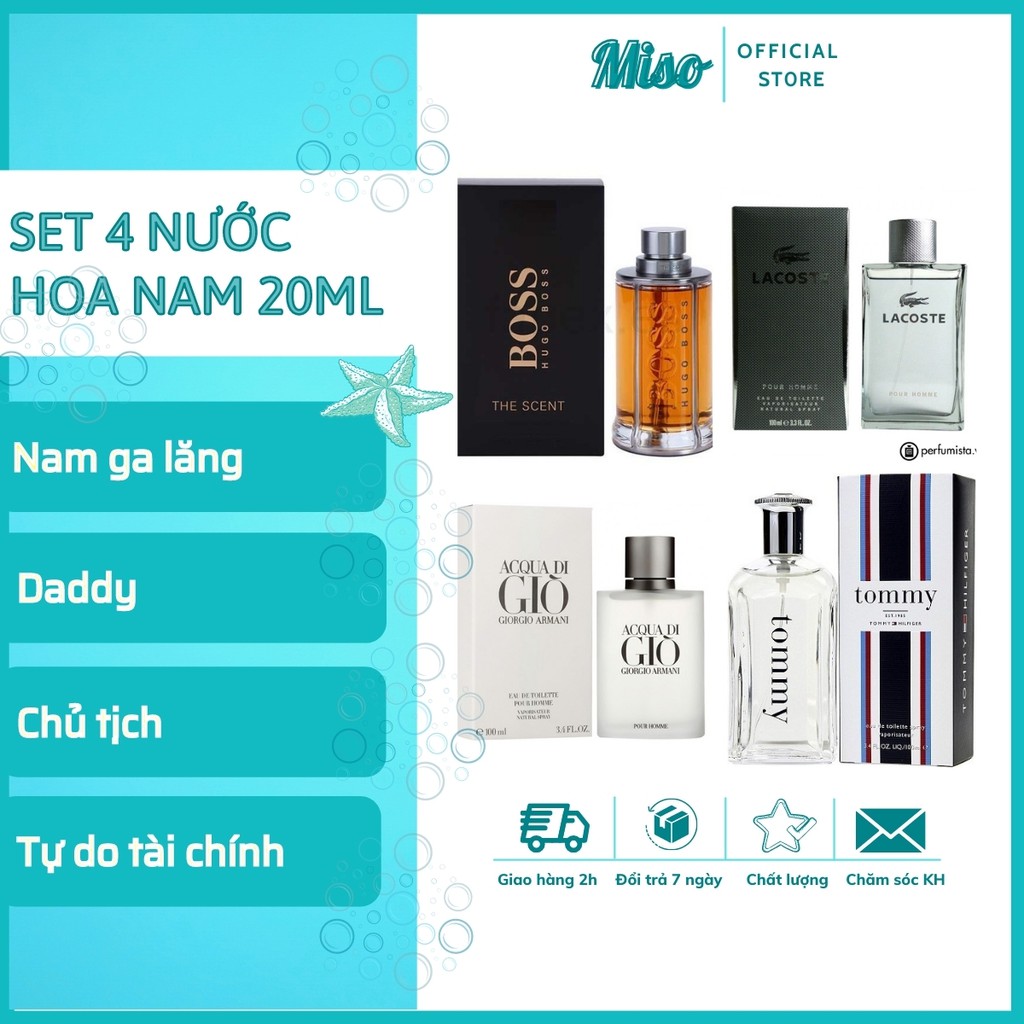 Nước Hoa Nam Hàng Pháp [Combo 4 Tiết Kiệm] Nước Hoa Nam Mini 20ml Phong Cách Lịch Thiệp - Đàn Ông - Bản Lĩnh