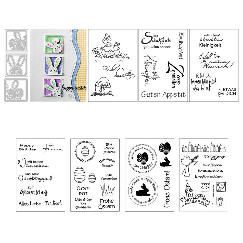 Tem Đóng Dấu Bằng Silicon Trong Suốt Hình Chữ Happy Easter