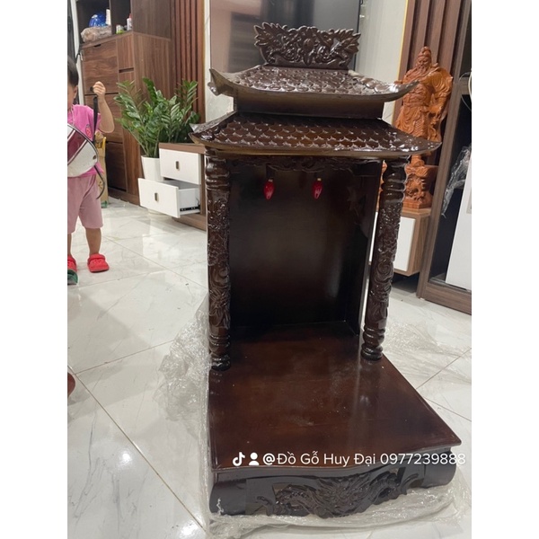 Bàn thờ thần tài 36, 41cm gỗ pơmu