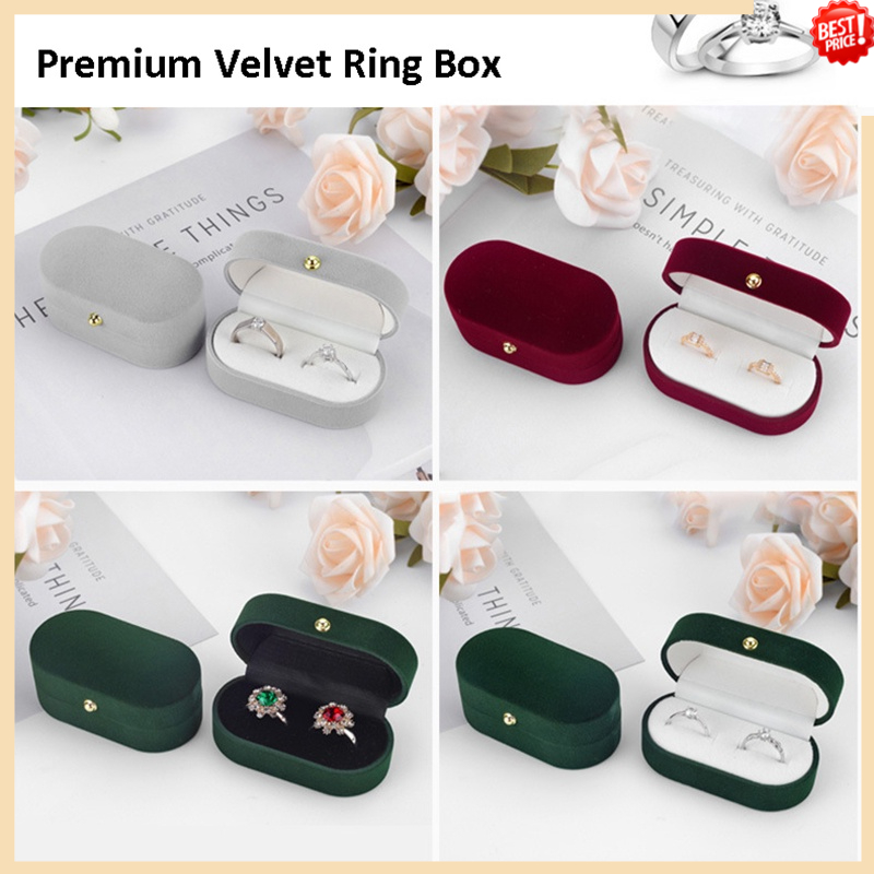 Hộp Hai Vòng Nhẫn Hai Tầng Dùng Trưng Bày Trang Sức Cho Cặp Đôi