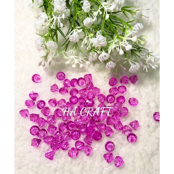 Hạt kim cương nhựa pha lê, loại nhỏ làm hoa mai đào handmade, DIY