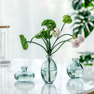 Bộ đồ trong suốt bằng kính nhỏ màu vàng mạ vàng hiện đại đơn giản Bàn Ăn Phòng khách