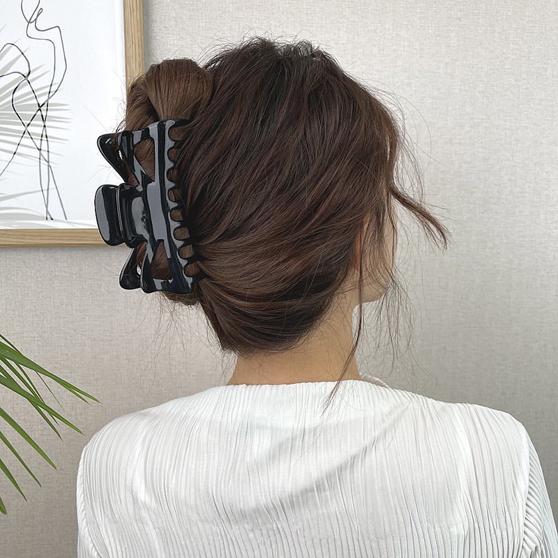 Kẹp Tóc Càng Cua Lưng Cá Mập Lớn Thanh Lịch Phong Cách Hàn Quốc Cho Nữ