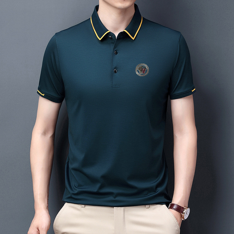 VERSACE Áo Thun Polo Tay Ngắn Màu Xanh Dương Phiên Bản 2021 Phiên Bản M-3Xl 001122