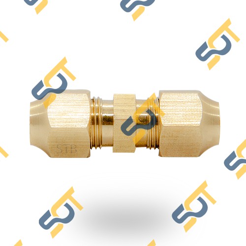 [Hàn ống đồng 12 16 19] Thẳng 2 đầu ren côn lồi cho điện lạnh &amp; khí nén (Brass Flare Fitting Double) - Rắc co &amp; Ren NPT