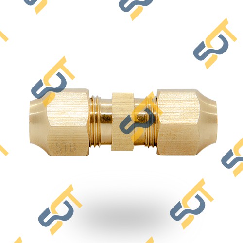 [Hàn ống đồng 6 8 10] Thẳng 2 đầu ren côn lồi cho điện lạnh & khí nén (Brass Flare Fitting Double) - Rắc co & Ren NPT