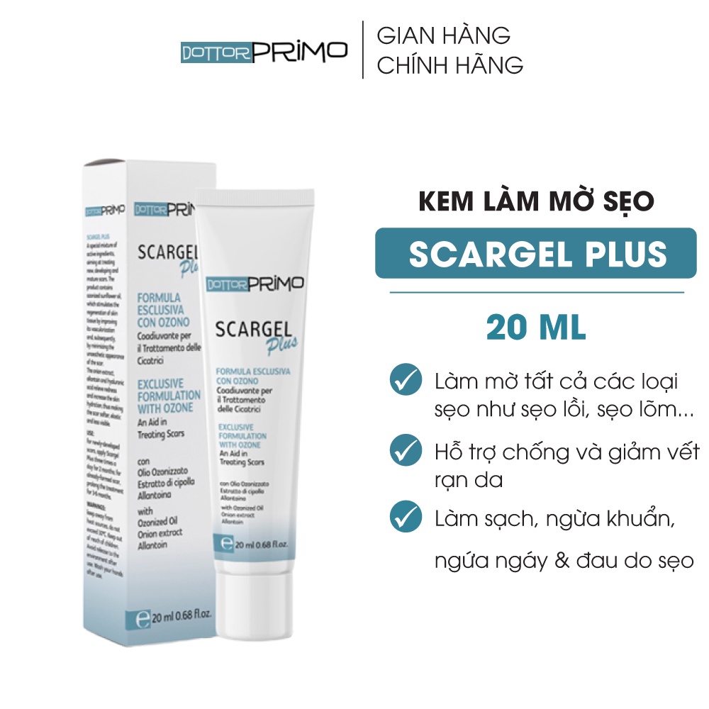 Combo Kem Bôi Vết Thương, Làm Mờ Sẹo Số 1 Tại Italy DottorPrimo Emergency 400 30ml & DottorPrimo Scargel Plus 20ml