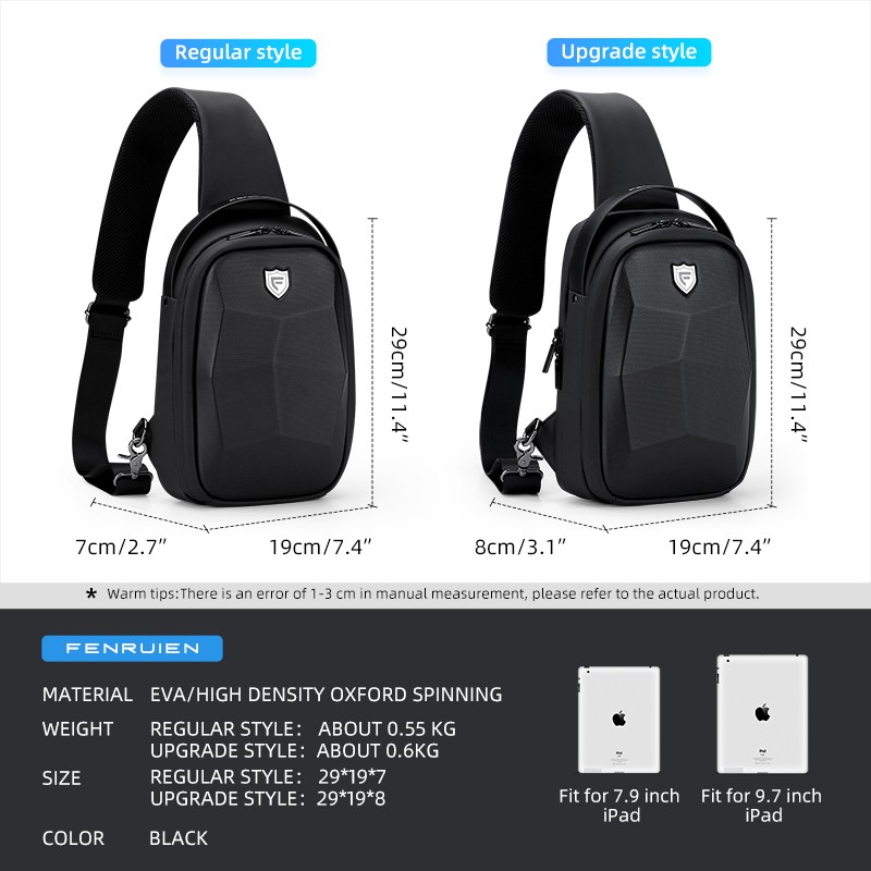 Túi đeo chéo chống nước chống trộm có cổng sạc USB đa năng dành cho nam