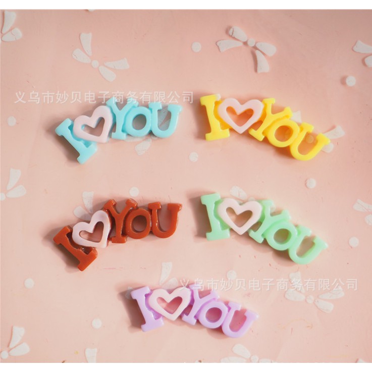 Charm hình chữ I LOVE YOU cho các bạn trang trí tiểu cảnh, terrarium, móc khóa, DIY