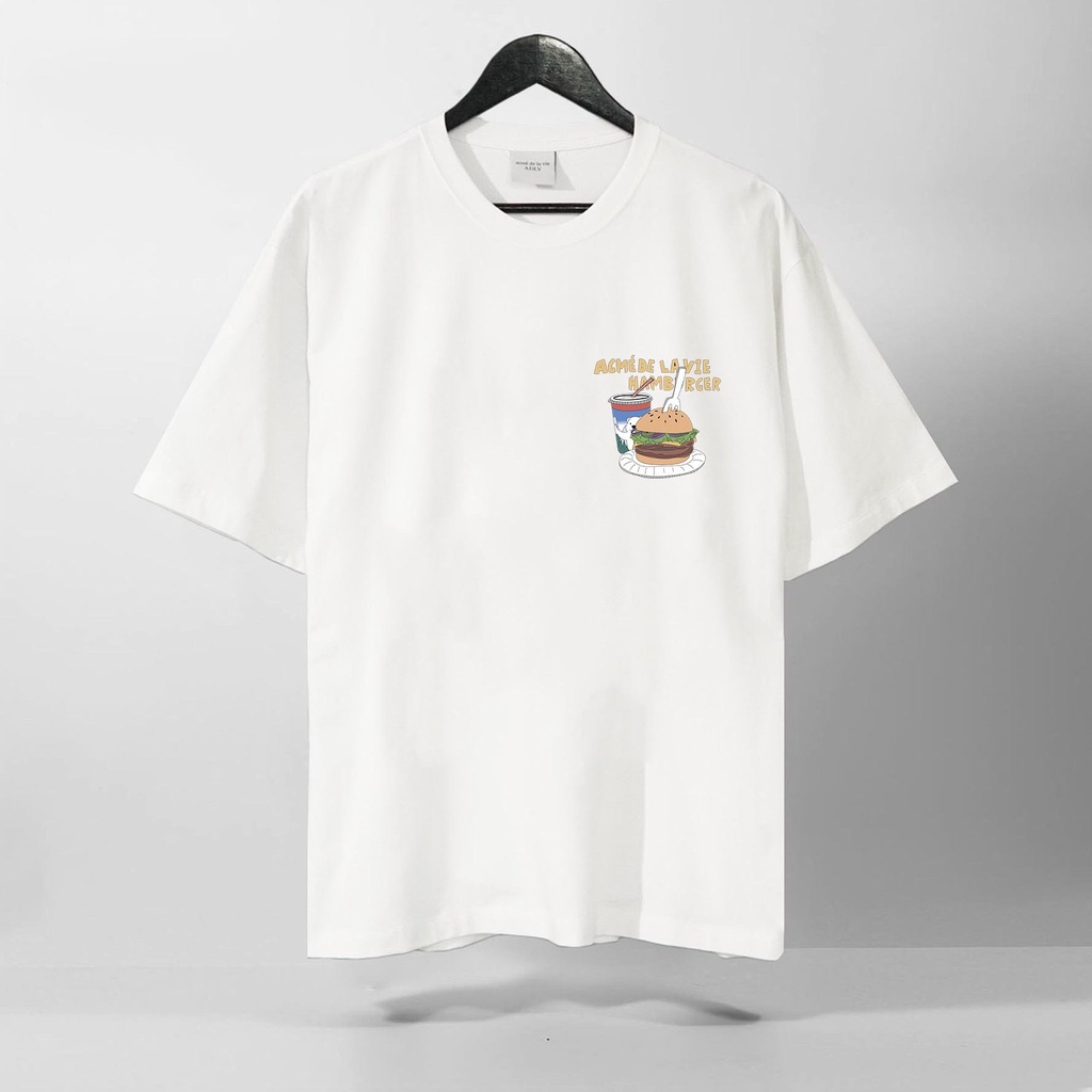 Áo Thun Tay Lỡ ADLV Humburger, Form rộng oversize, áo phông unisex, chất liệu Cotton - KKIM Shop