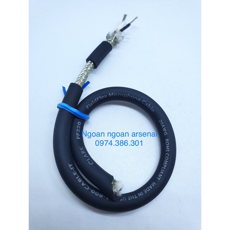 dây tín hiệu cao cấp nhập khẩu USA hãng CLARK WIRE 2 lõi 1 chỗng nhiễu (microphone). báo giá 1 mét