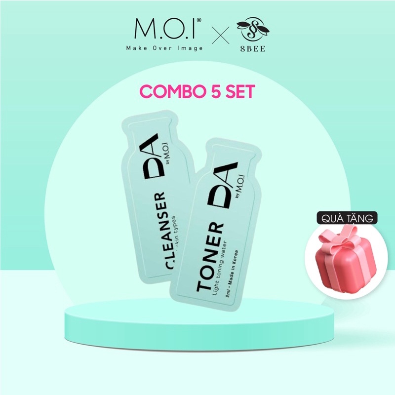 COMBO 5 SET Set mini dưỡng da DA gồm 5 sữa rửa mặt 1ml và 5 toner 2ml