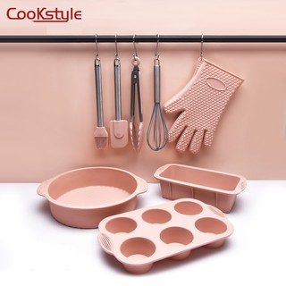 Set dụng cụ làm bánh màu hồng 8 món