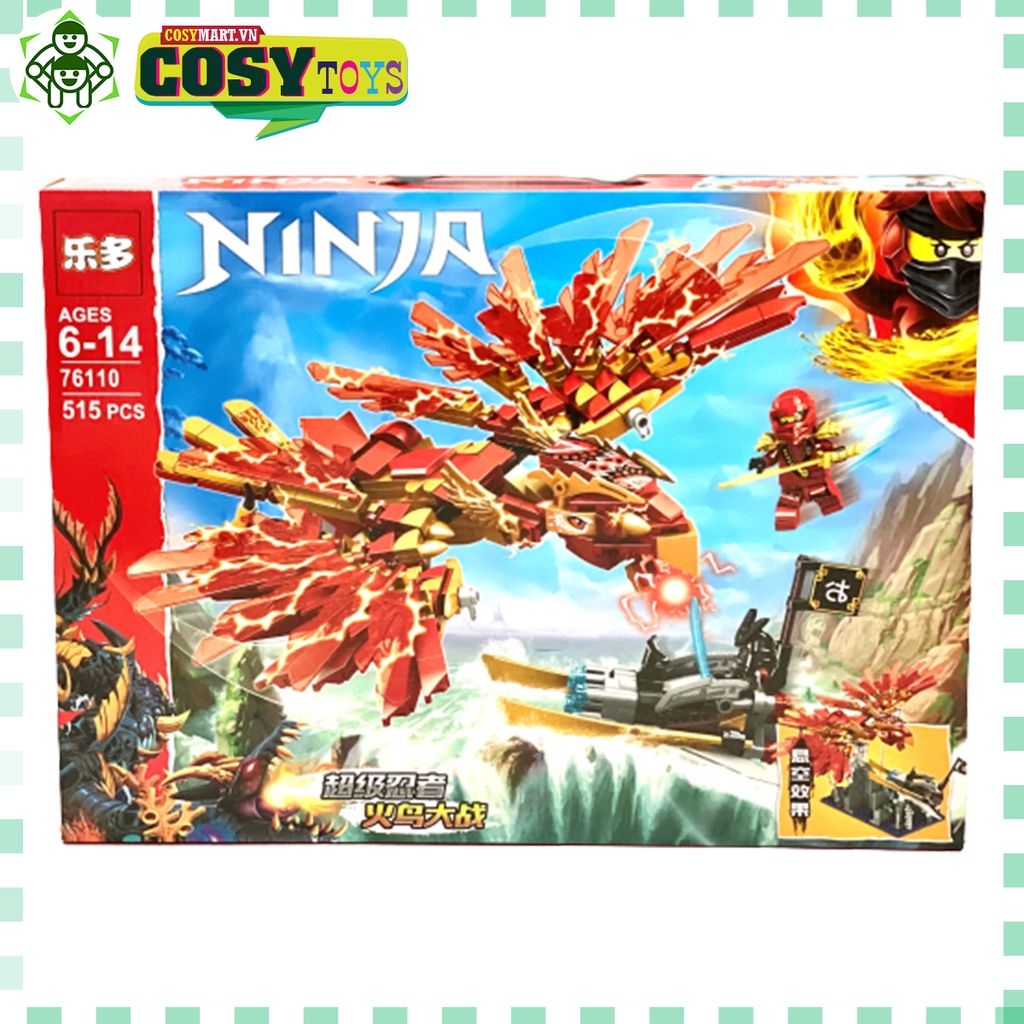 Đồ chơi lắp ghép xếp hình phượng hoàng lửa của Ninja.go với 515 mảnh ghép