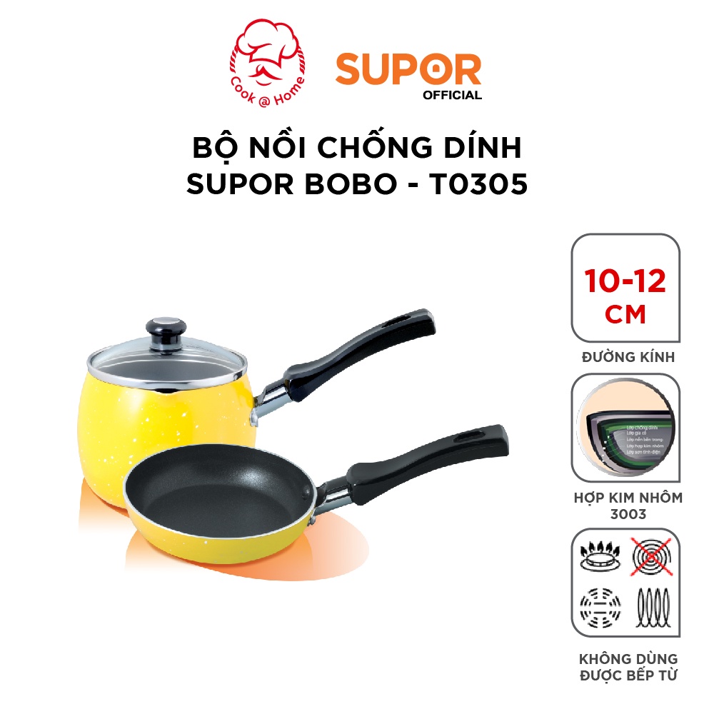 Bộ nồi chống dính Supor Bobo mini T0305