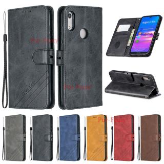 Ốp lưng điện thoại dạng ví da lật dành cho huawei y6 2019 mrd-lx1f coque huawei y 6 2019 y6 prime 2019