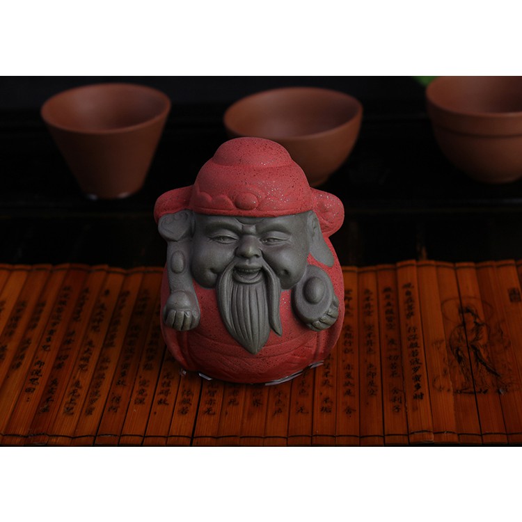 Bộ tượng Tam đa Phúc Lộc Thọ mini bằng gốm tử sa, tượng trang trí phong thủy bàn làm việc, bàn trà nhiều mẫu