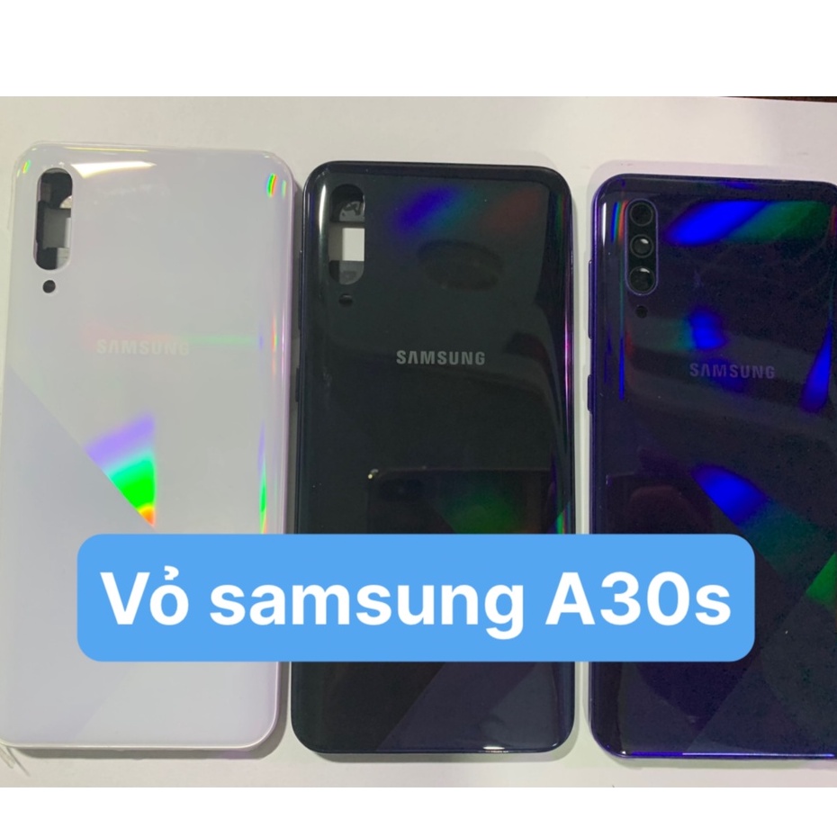 Bộ vỏ diên thoại zin hãng samsung A30s gồm Lưng, xương, sườn, phím bấm và kính camera