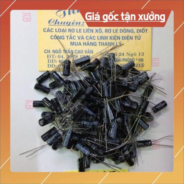 Tụ hoá 0.47/50 v giá bán 100 chiếc .