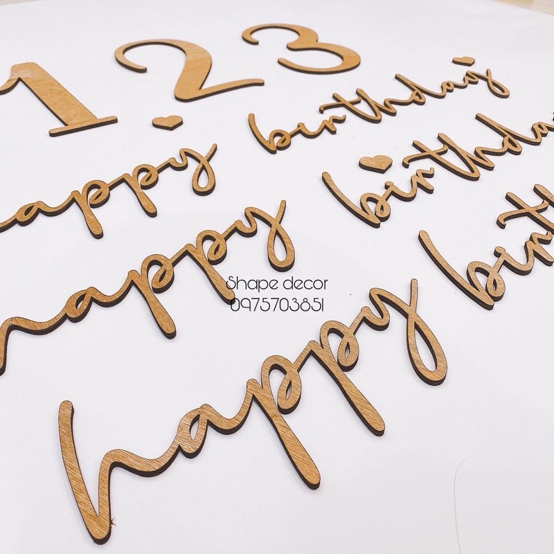 Chữ Happy birthday gỗ dán tường - ảnh thật - sinh nhật hàn quốc