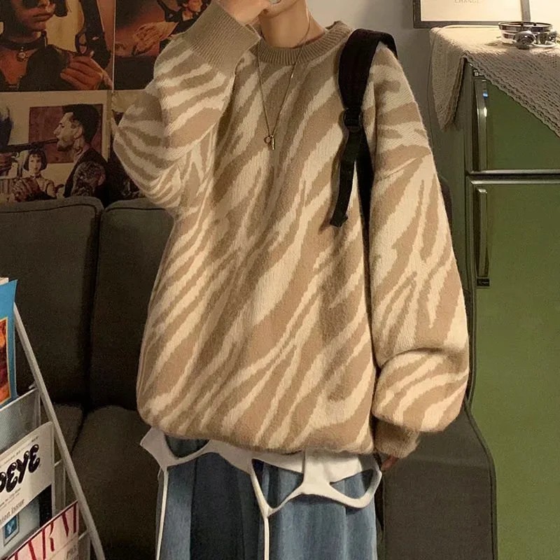 Áo Sweater Họa Tiết Ngựa Vằn Thời Trang Mùa Đông 2021 Cho Nam