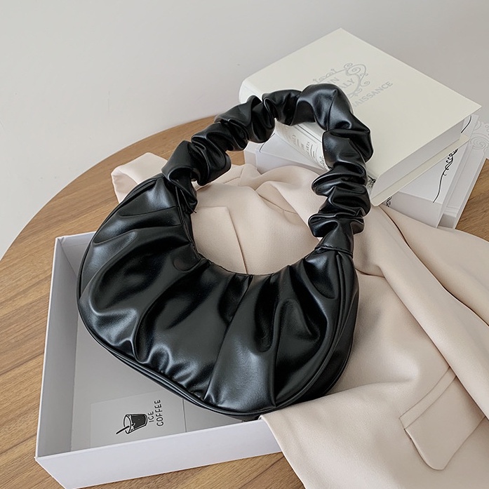 Túi Xách Nữ Ulzzang Vintage, Túi Kẹp Nách Trơn Màu Pastel Da Mềm Quai Nhúm, Hàn Quốc - Iclassy_shoes