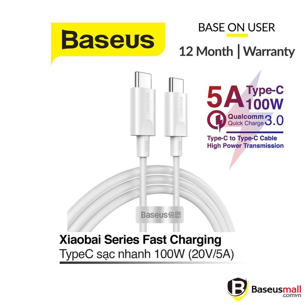 Baseus -BaseusMall VN Cáp sạc nhanh, siêu bền Baseus Xiaobai Series Type C to C 100W (Không sạc iP)