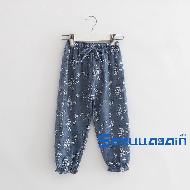 Quần Dài Cotton Lanh Chống Muỗi Cho Bé Gái