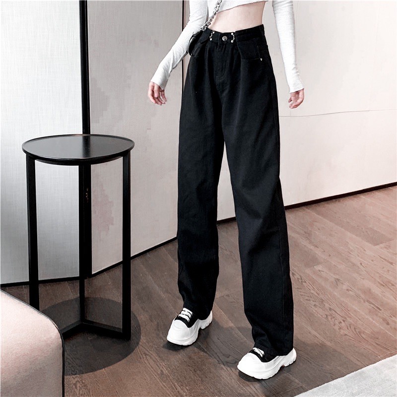 Quần Cạp Cao  [Tiệm Vải Xinh]  Quần Chỉnh Eo Jean - Hàng Quảng Châu - [Tiệm Vải Xinh] QJ003