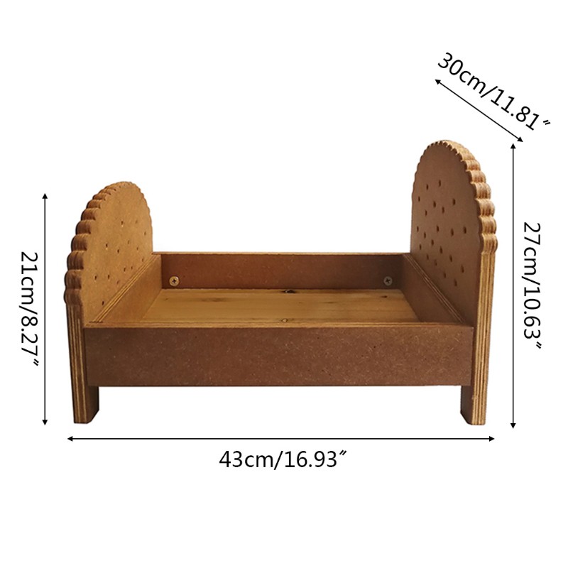 WIT Newborn Detachable Posing Mini Bed Baby Photo Shooting Handmade Wooden Cookie Crib Infant Photograph Props Accessories