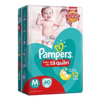 Tã bỉm pampers quần gói đại m60 l72