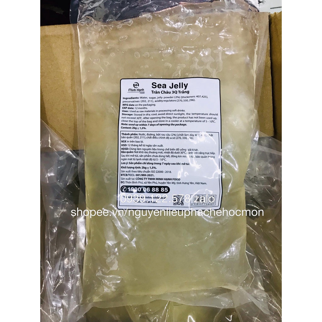 Trân Châu 3Q Sea Jelly 2kg dùng trong topping trà sữa và các thức uống khác