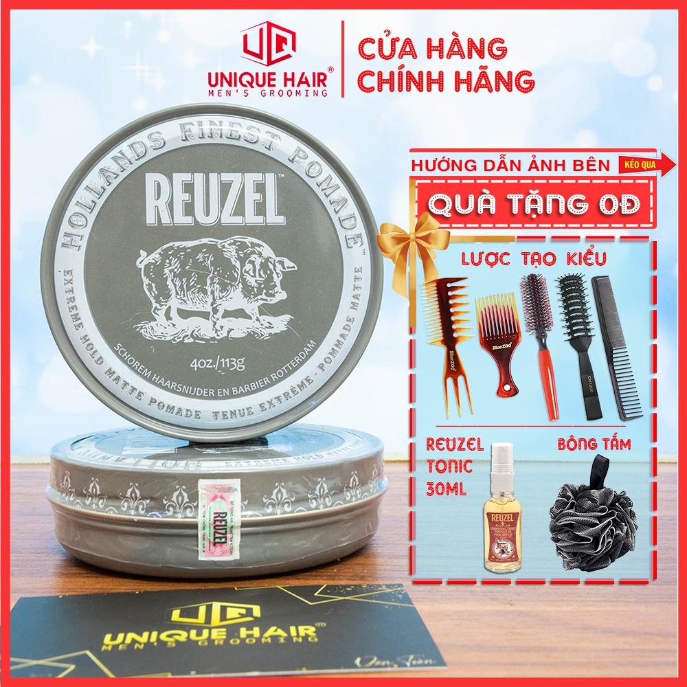 Sáp vuốt tóc Reuzel Extreme Hold Matte 35gr & 113g Chính hãng - new 2022