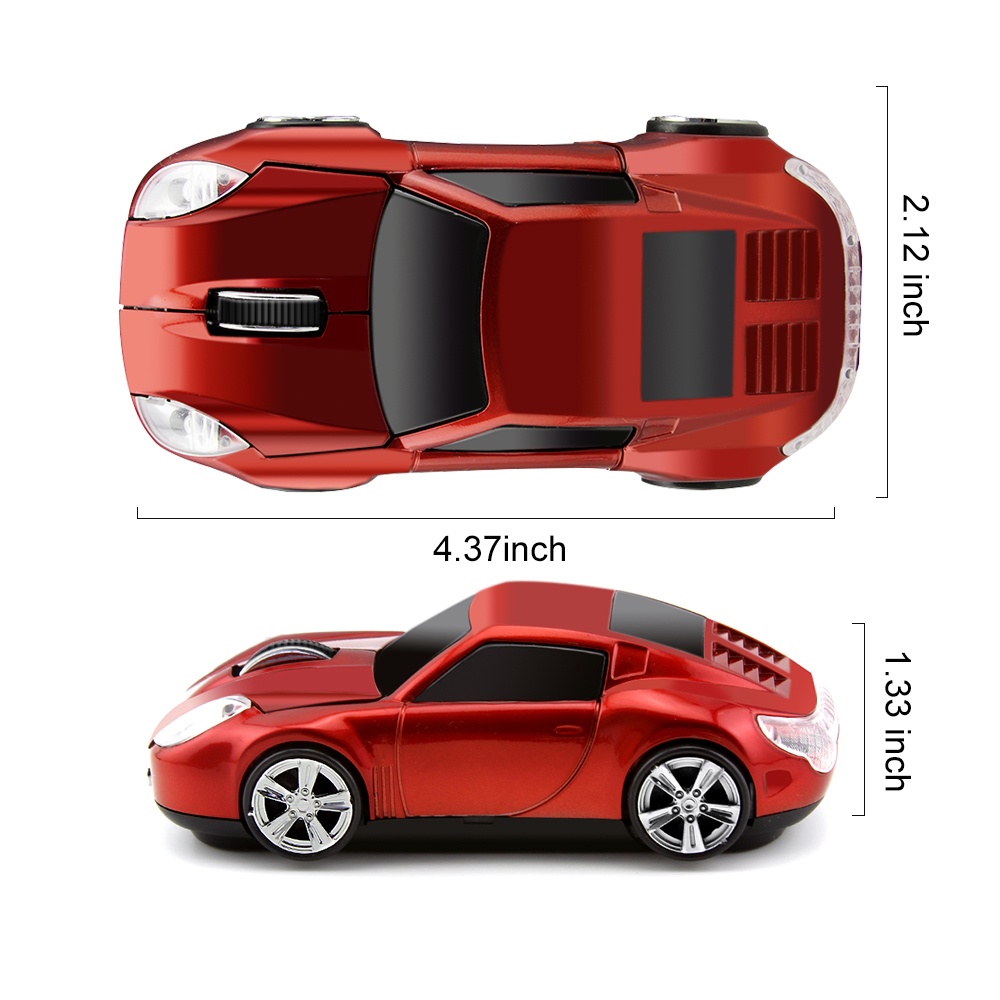 Chuột Quang Không Dây Mini 1600dpi Hình Xe Hơi 3D Mới USB