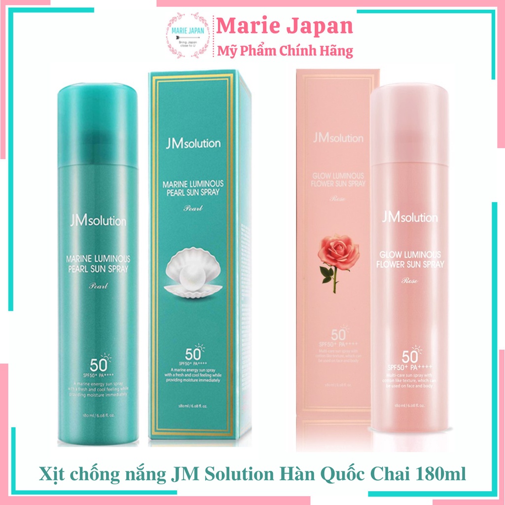 Xịt Chống Nắng  JM Solution Nâng Tone Dưỡng Da Sáng Hồng Luminous Sun Spray 180ml Hàn Quốc