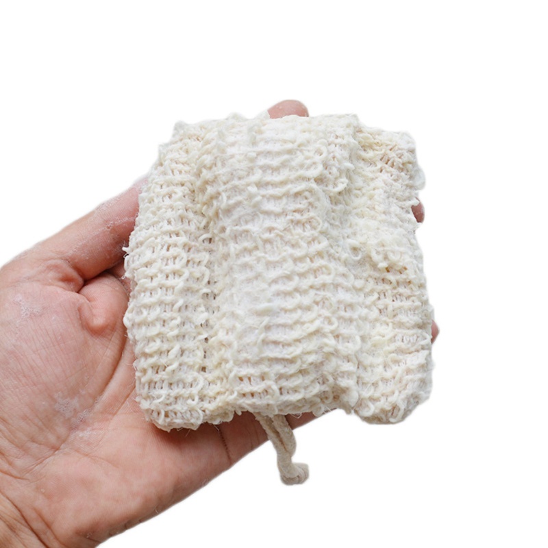 Túi Lưới cotton Lanh Tự Nhiên Dùng Để Đựng Xà Phòng massage Tẩy Tế Bào Chết Khi Tắm